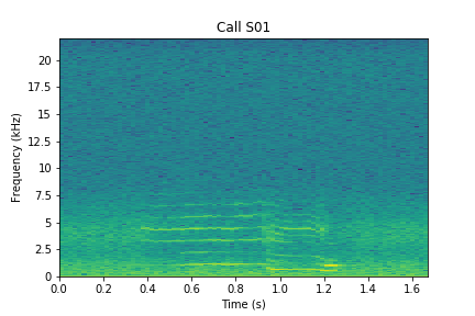 A spectrogram is a graph that visually shows sound Spectrogram for S01